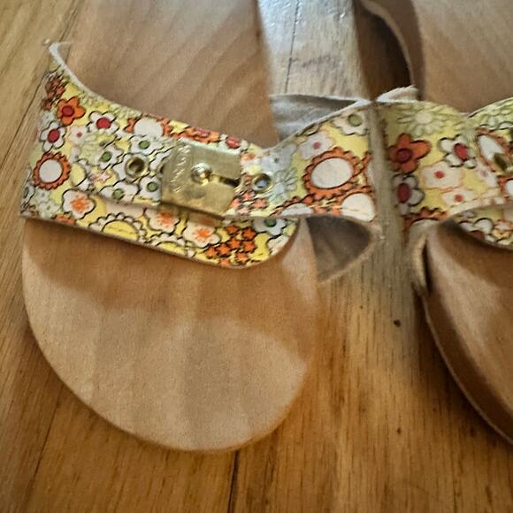 Dr. Scholls Original 10? Exercise Sandals Clogs Floral Daisy Wooden Sole Boho - Picture 9 of 16